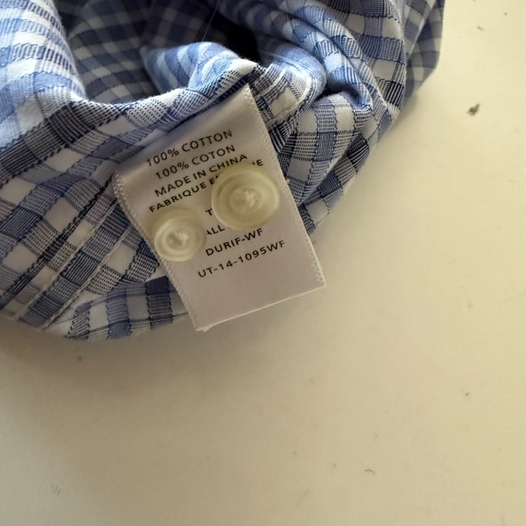 UNTUCKit Durif Wrinkle Free Blue Textured Plaid LS Button Up Shirt Mens XL - Picture 8 of 8